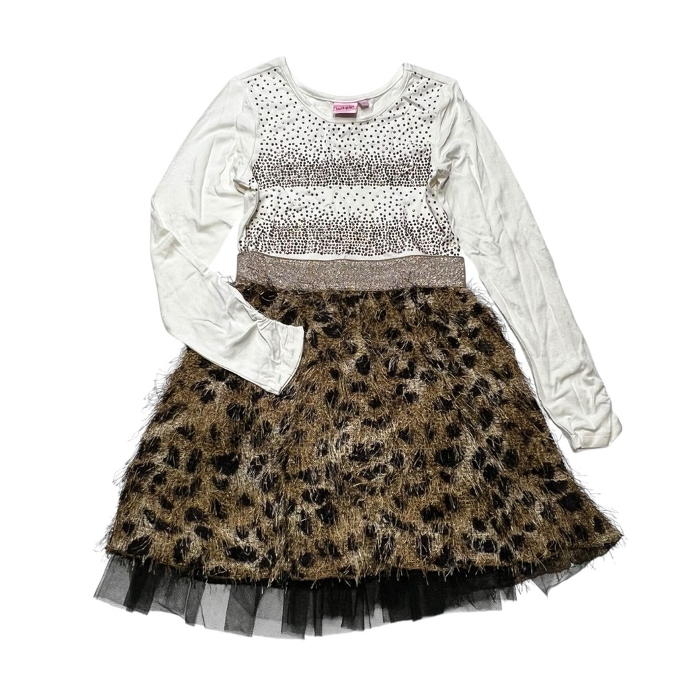 Lipstick Boutique White and Brown Kids Dress